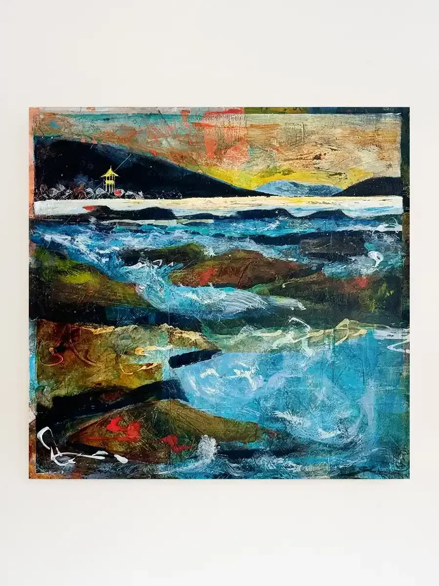 Lifeguard Tower 12 · Original Abstract Coastal Painting