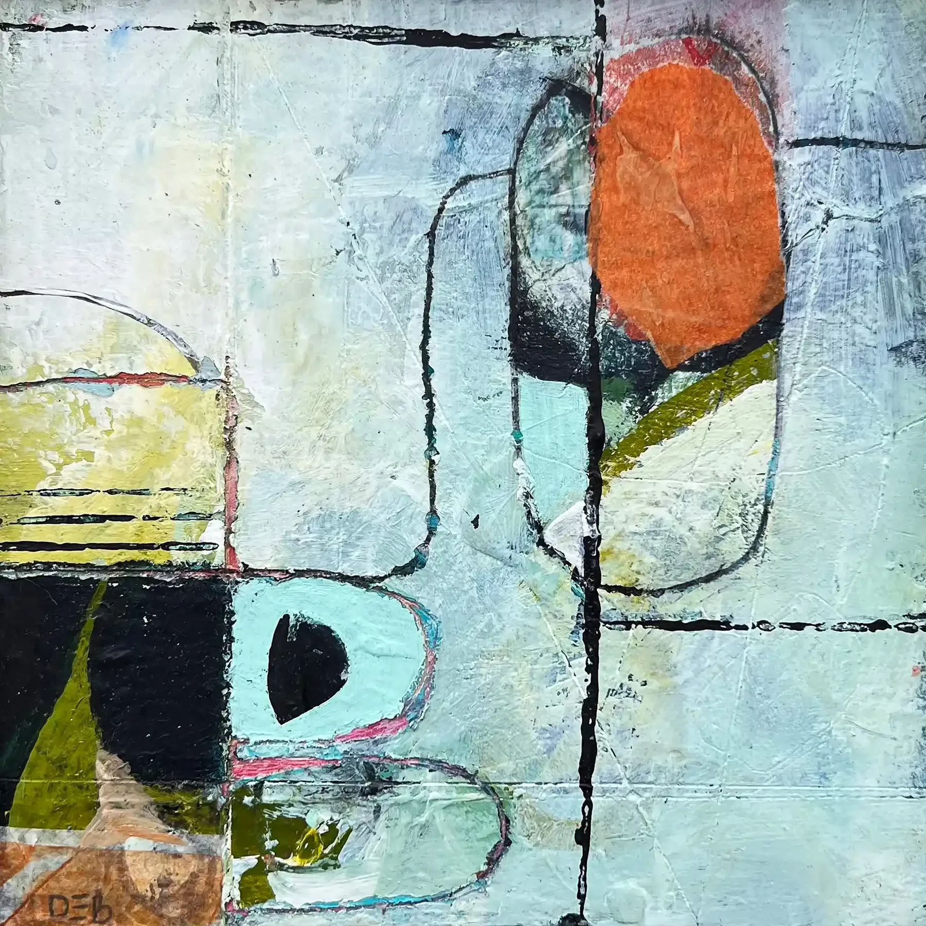 ROCKPOOL II · 15 × 15 cm · mixed media on board · 2024 · SOLD