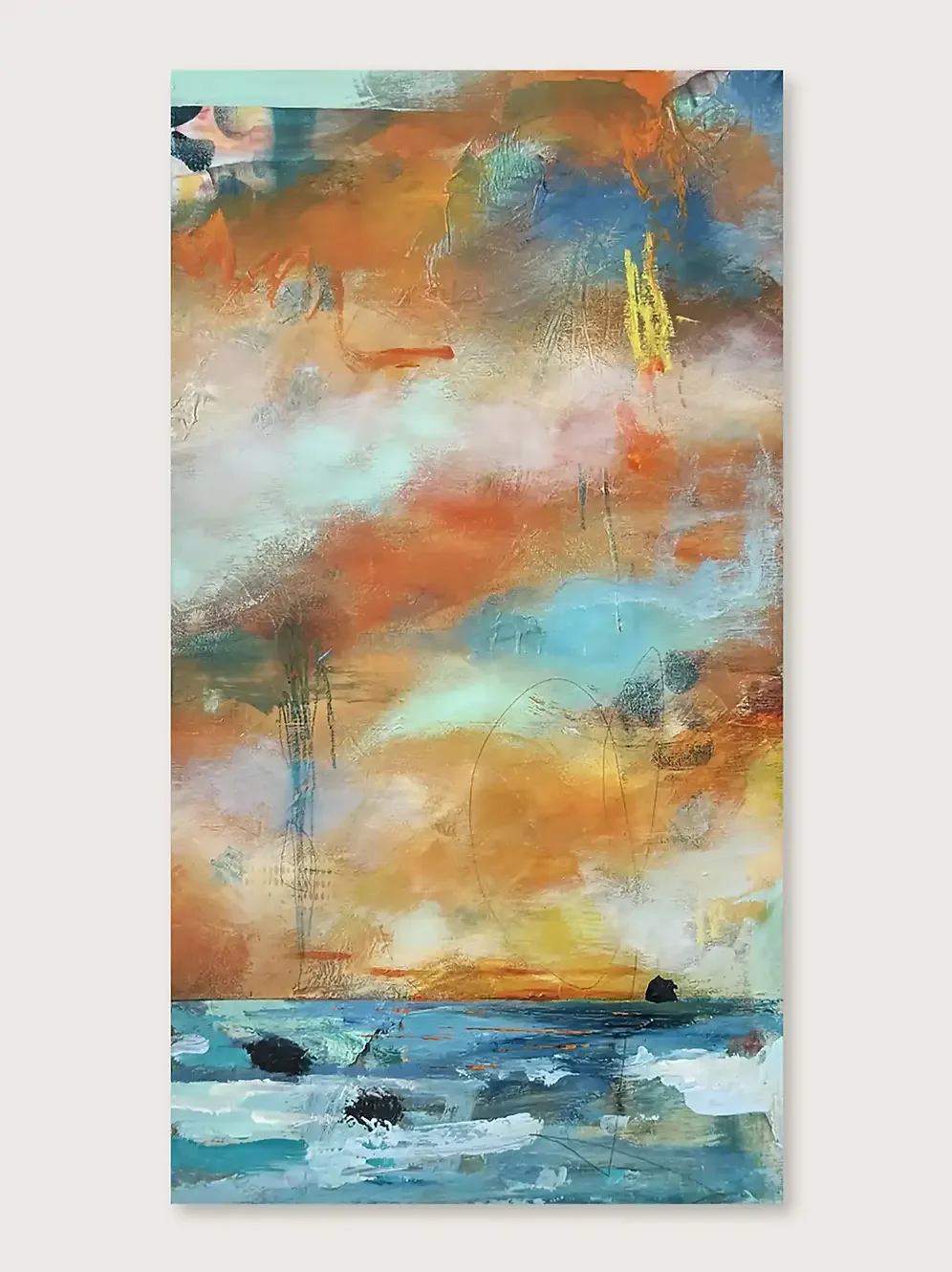 Winter Skies · Original Abstract Coastal Painting