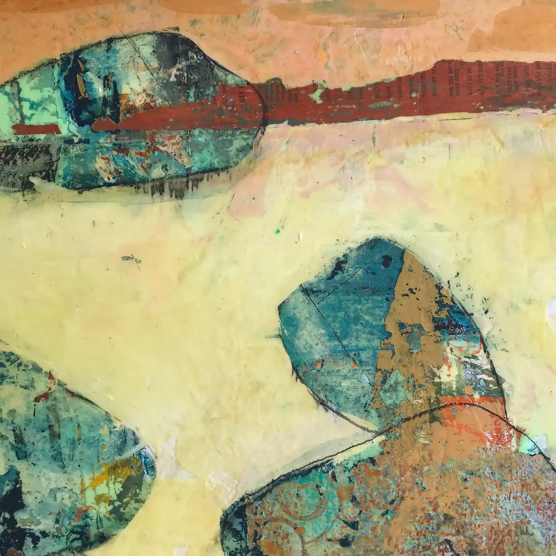 SUNSET · 30 × 30 cm · mixed media on board · 2023 · Sold