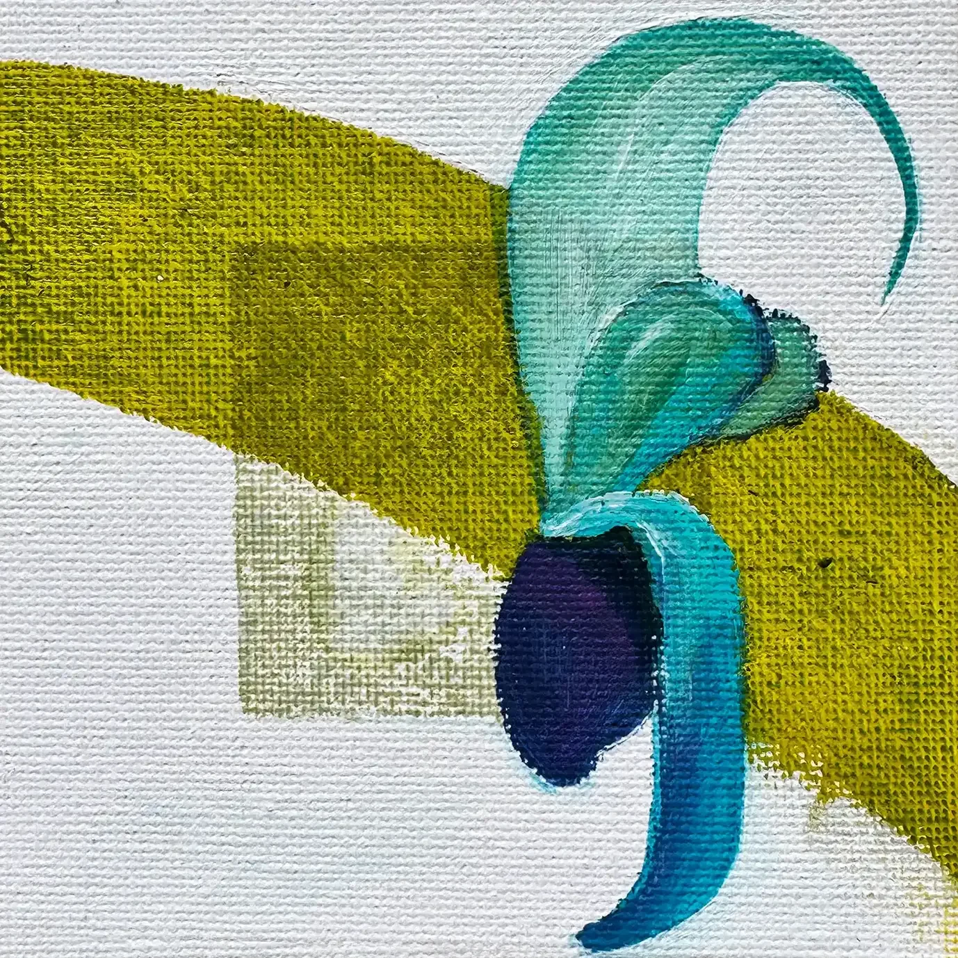 JADE VINE I · 10 × 10 cm · mixed media on canvas panel · 2025