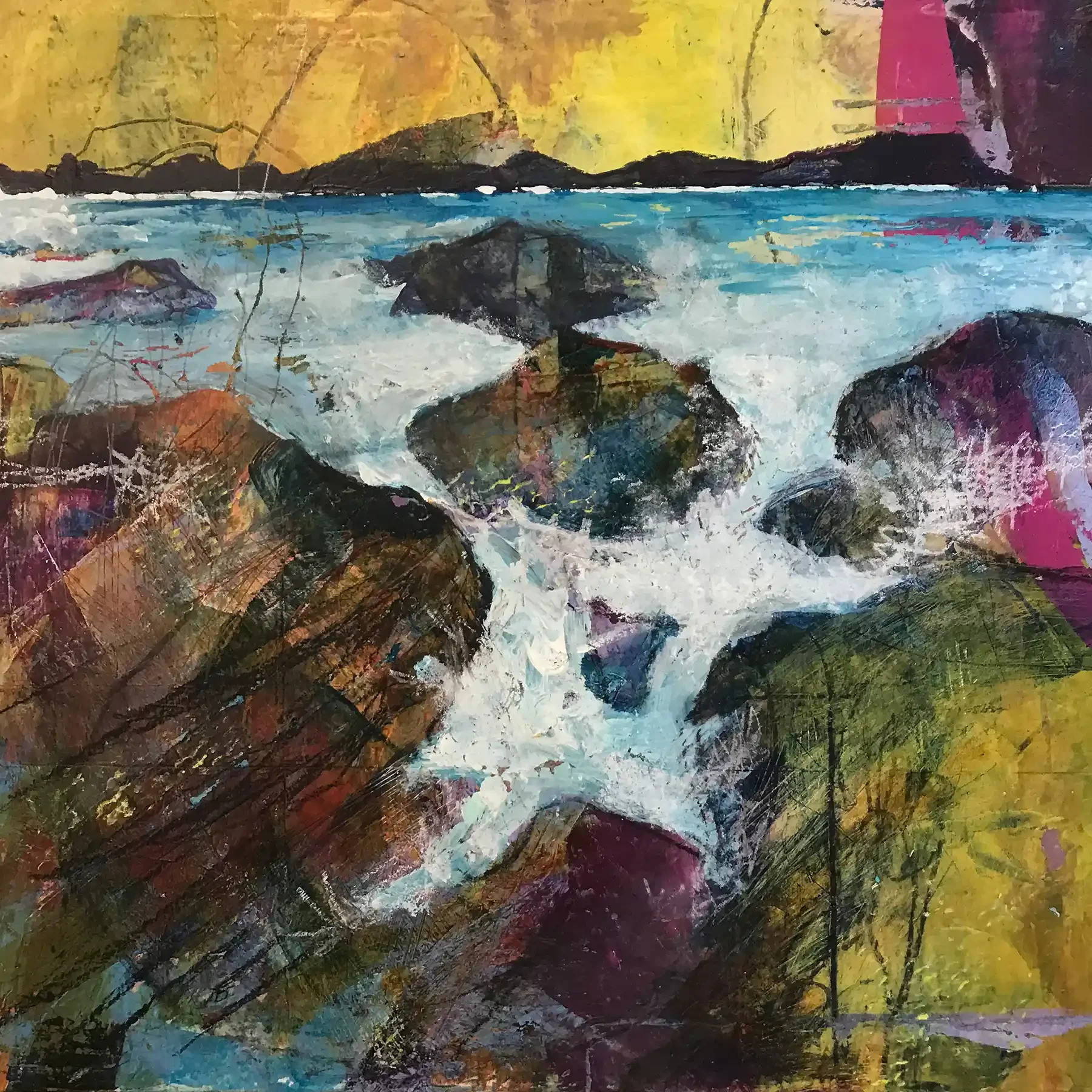 THE KEYHOLE · 30 × 30 cm · mixed media on board · 2023 · Sold