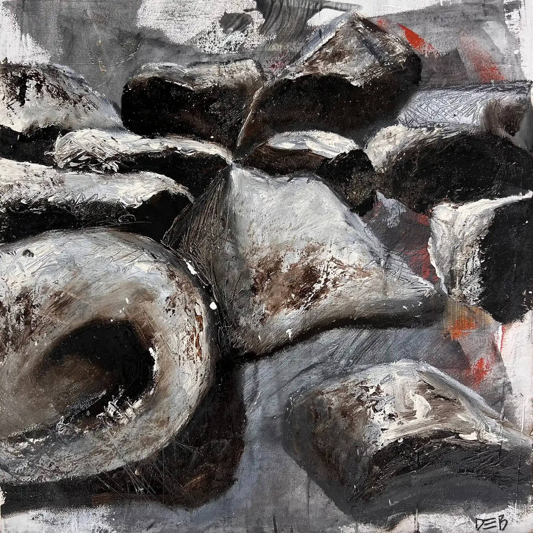 SOLID AS A ROCK · 30 × 30 cm · mixed media on board · 2023 · Sold