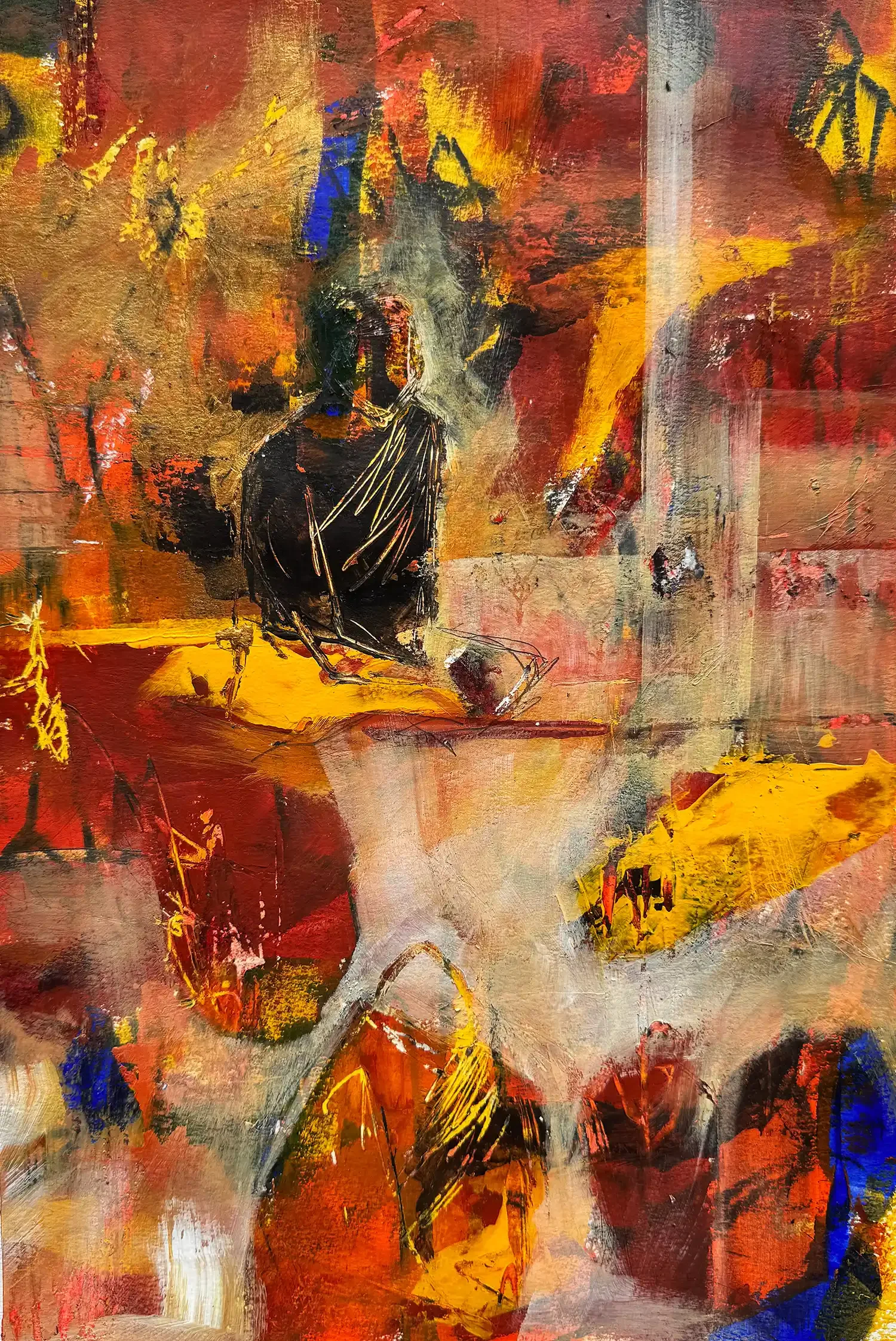 AWAKENING · 24 × 36 cm · mixed media on paper mounted on wood panel · 2025 · Sold