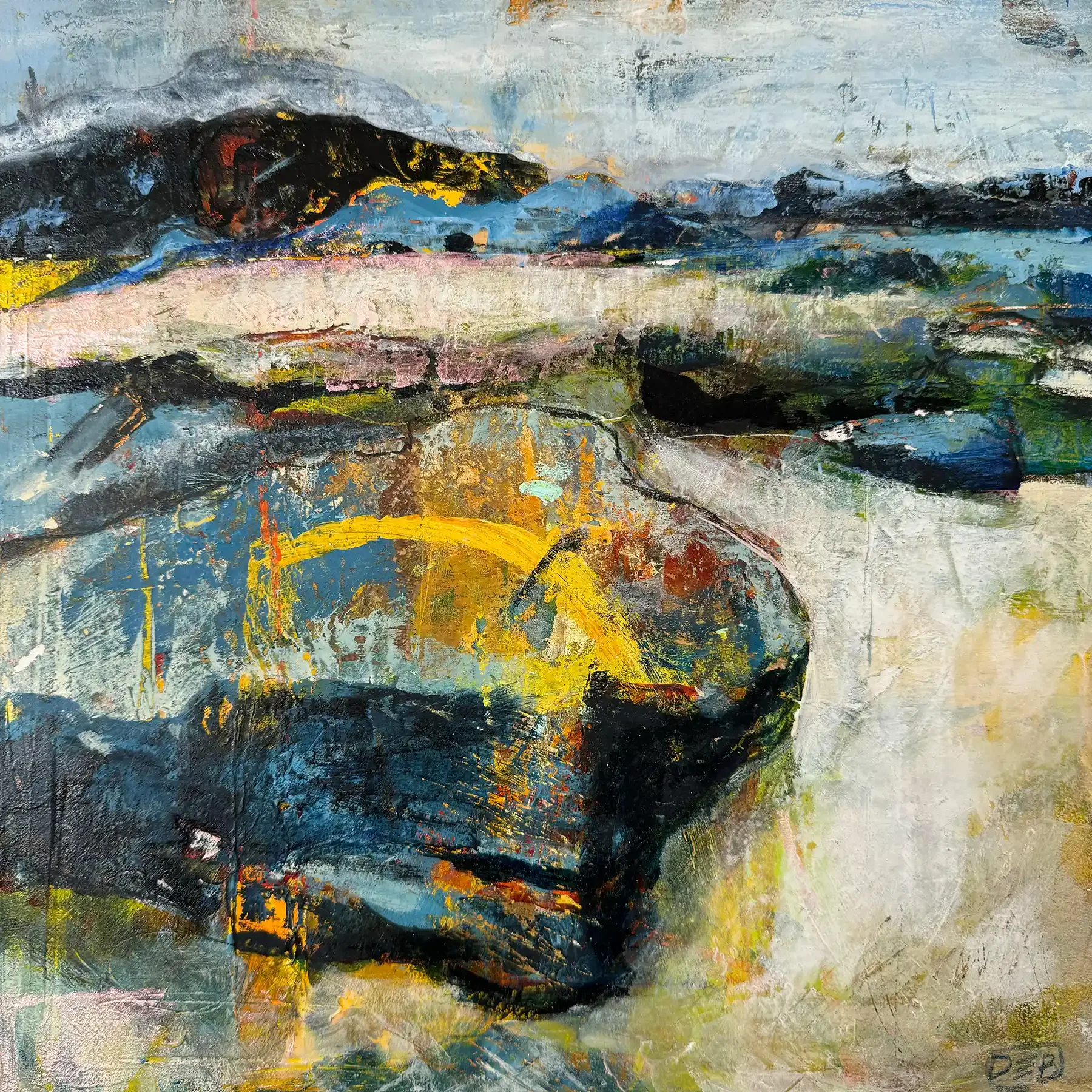 ONE PERFECT DAY · 30 × 30 cm · mixed media on board · 2023 · Sold