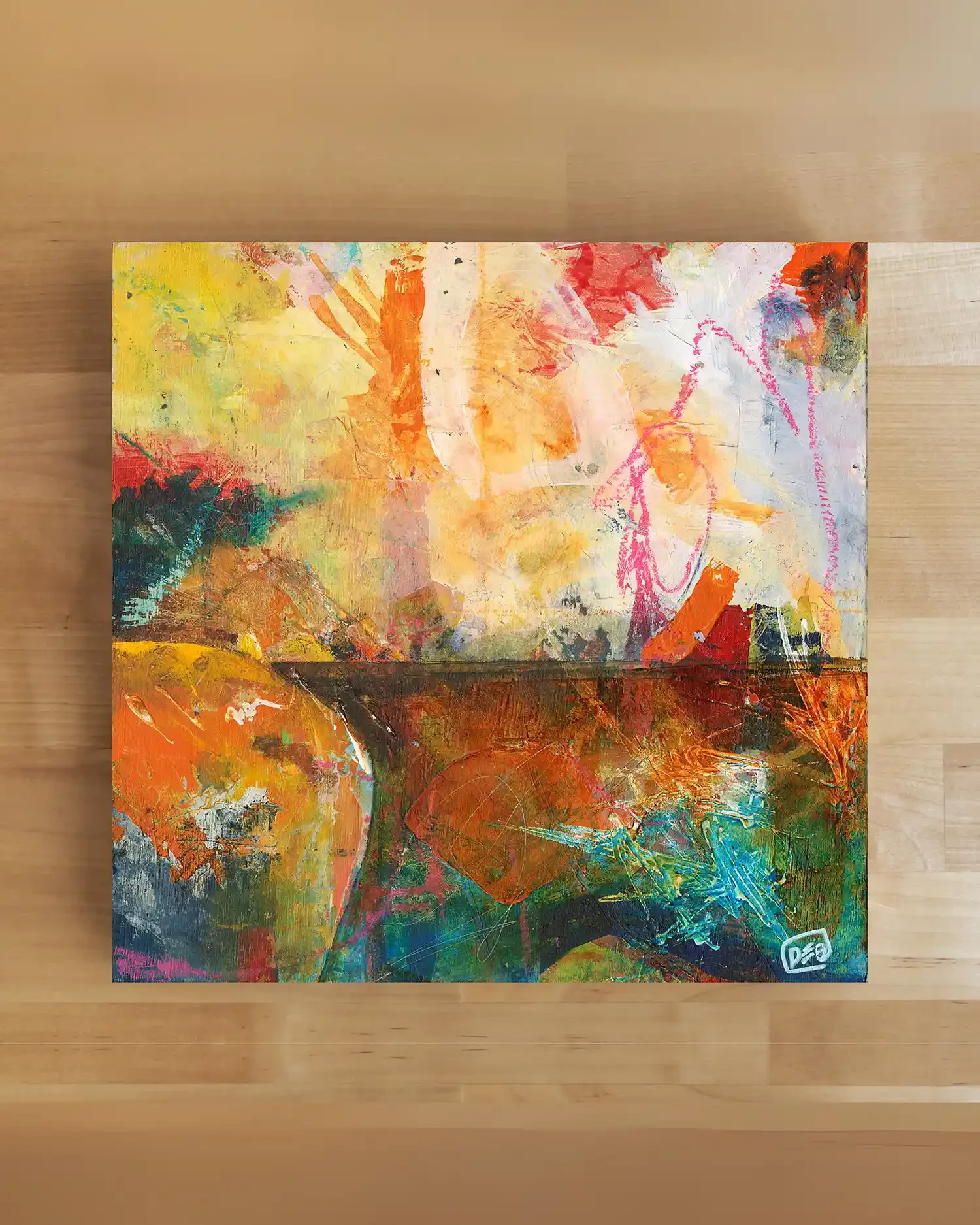 deb-mac-sunrise-on-a-boulder-wood-print-2.webp