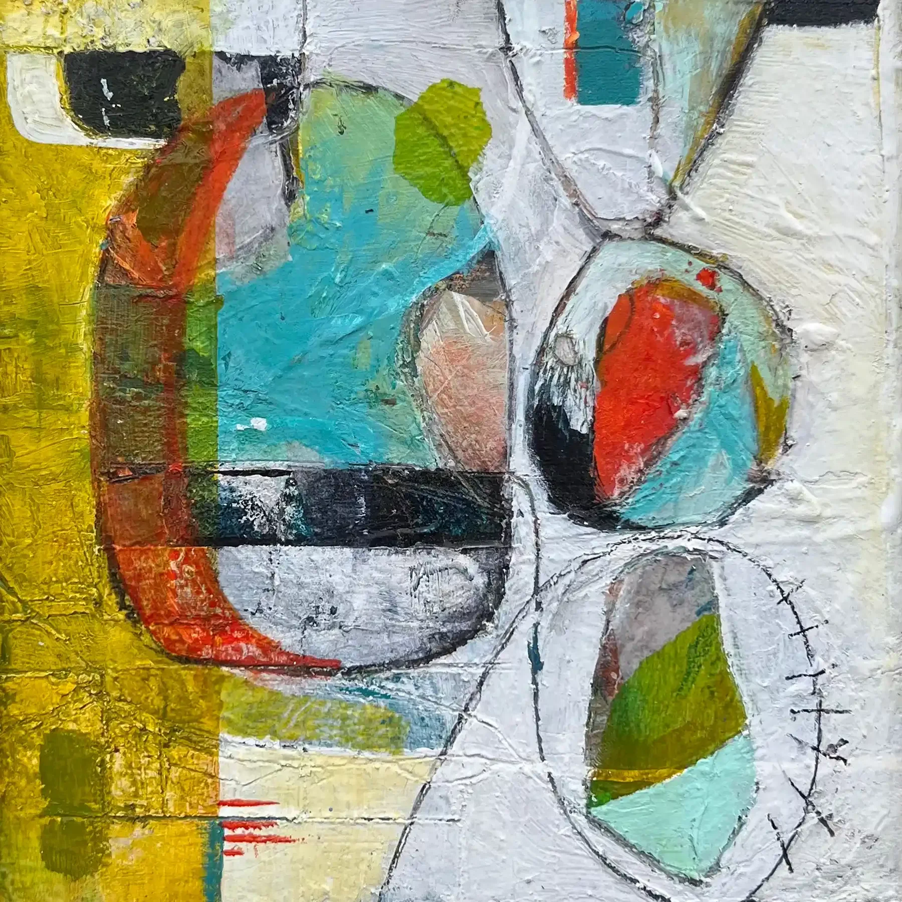 ROCKPOOL VI · 15 × 15 cm · mixed media on board · 2024 · SOLD