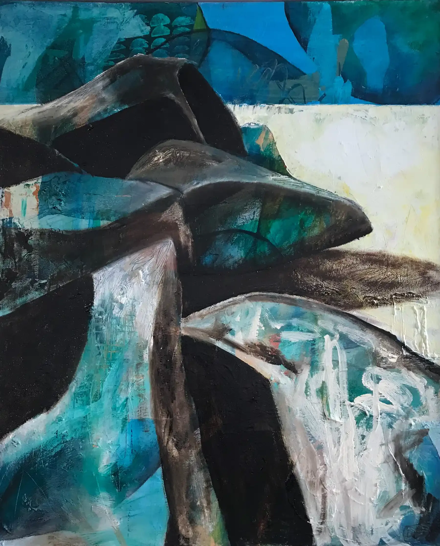 TURQUOISE DREAMING · 61 × 76 cm · mixed media on board · 2023 · Sold