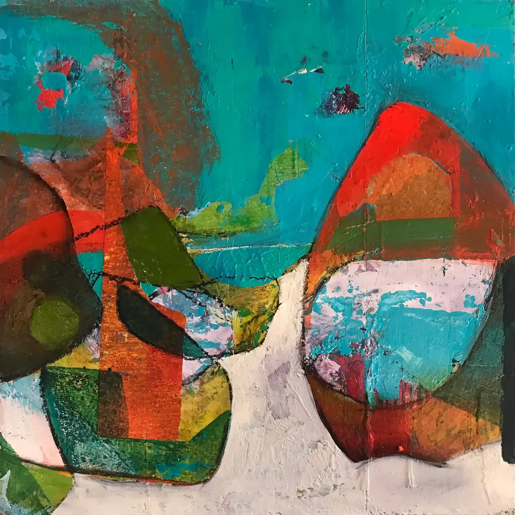 WATERMELON HIGH · 20 × 20 cm · mixed media on board · 2023 · Sold