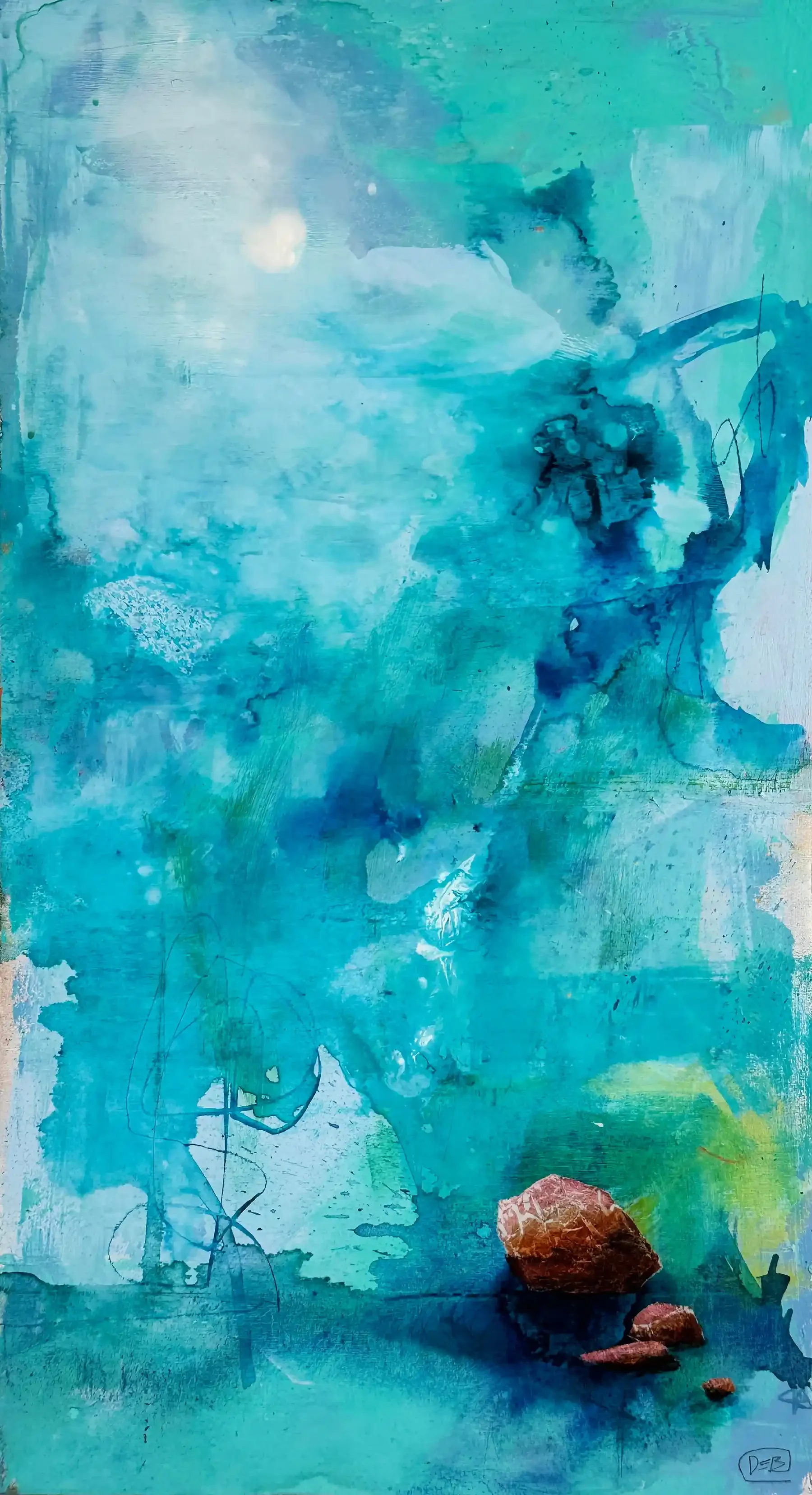 MOONSHINE · 34 × 60 cm · mixed media on board · 2024