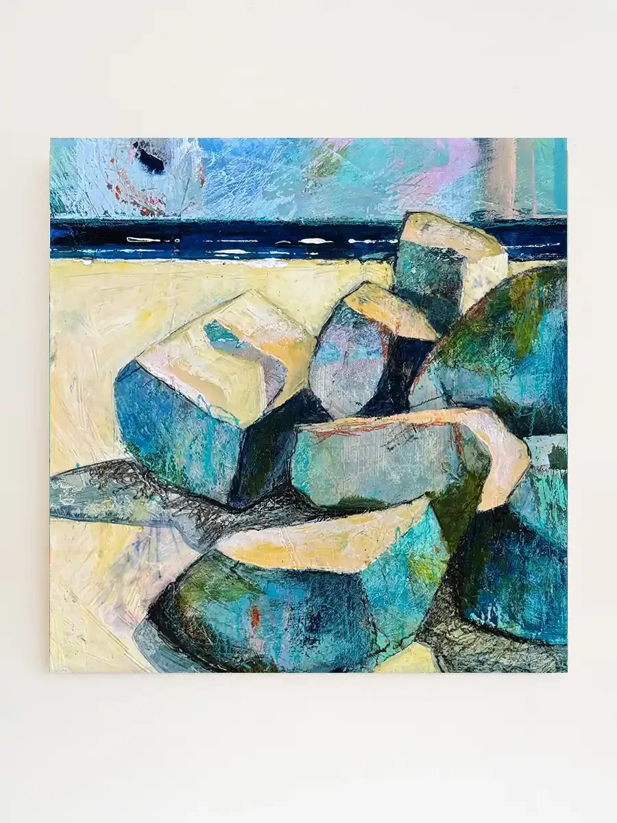 Fun in the Sun · Original Abstract Coastal Painting