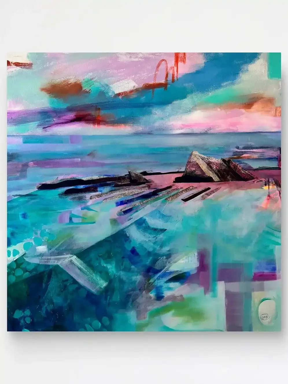 Alley Dreaming · Original Abstract Coastal Painting