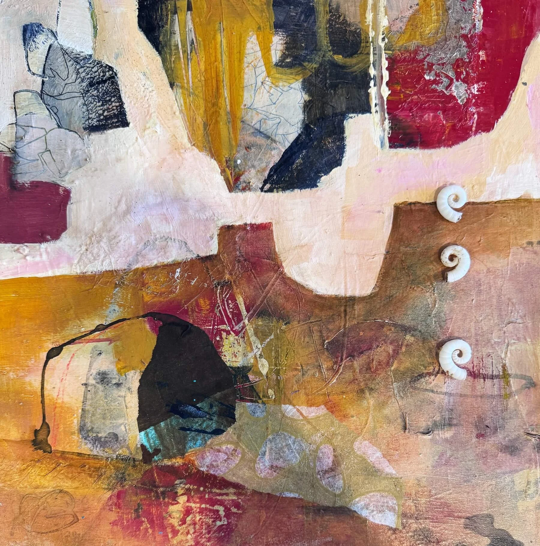 Beach Treasures · Original Mixed Media Painting