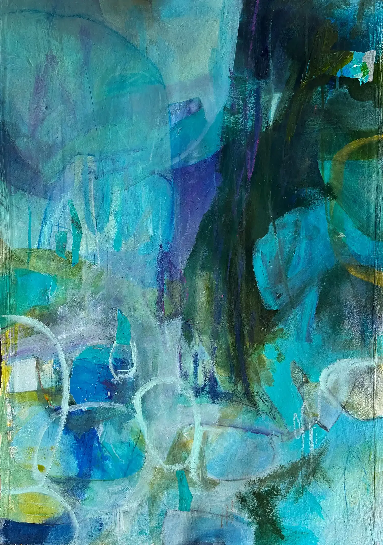 EMERALD FOREST · 63 × 94 cm · mixed media on elephant poo paper · 2025