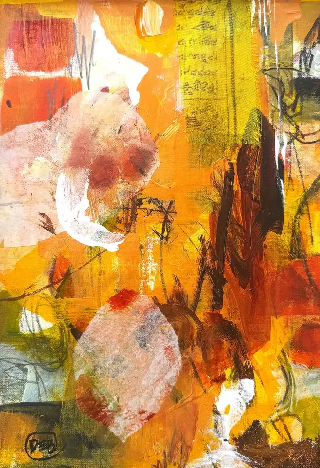 KING COCONUT IV · 20 × 29 cm · mixed media on paper mounted on board · 2025