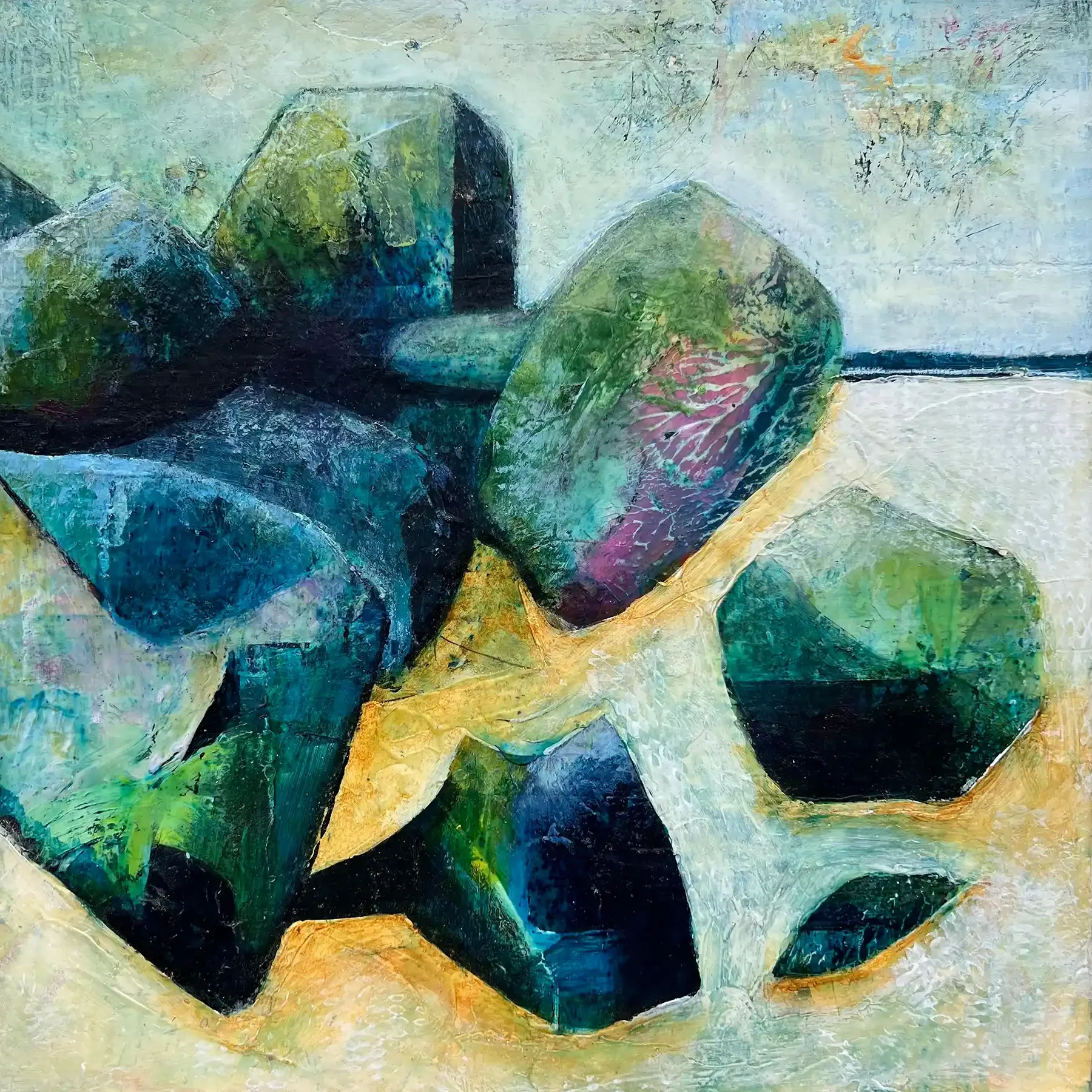 SUNSHINE · 30 × 30 cm · mixed media on board · 2023 · Sold