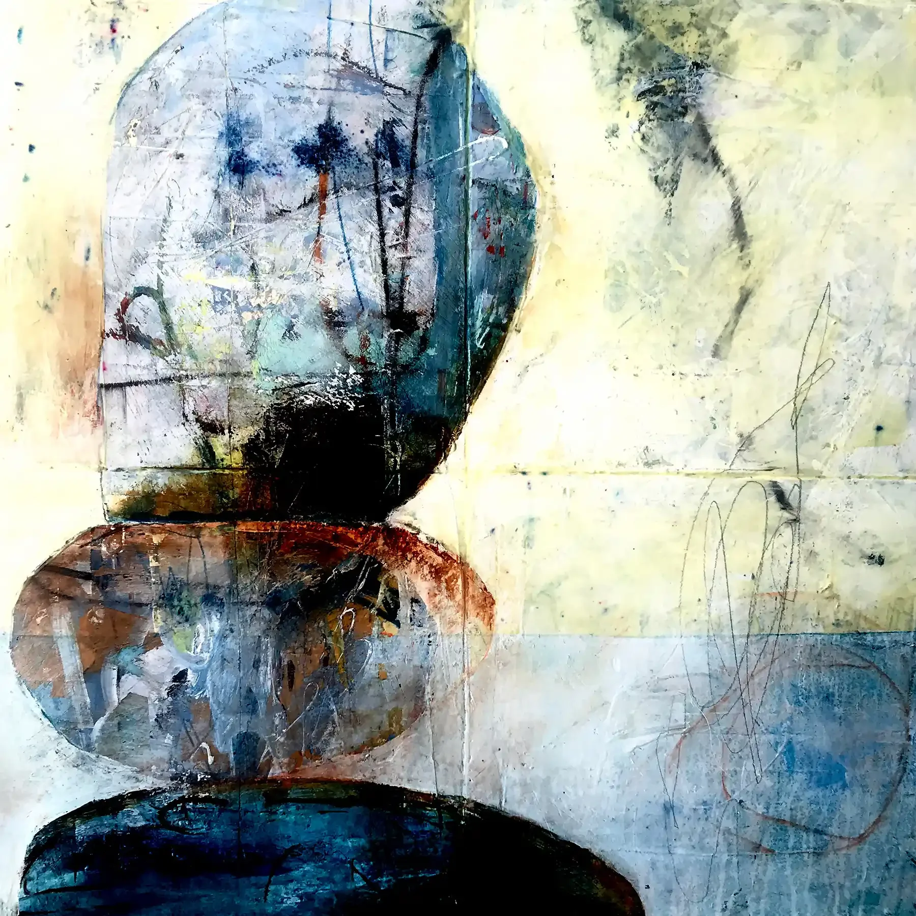 BALANCE · 60 × 60 cm · mixed media on board · 2023 · Sold