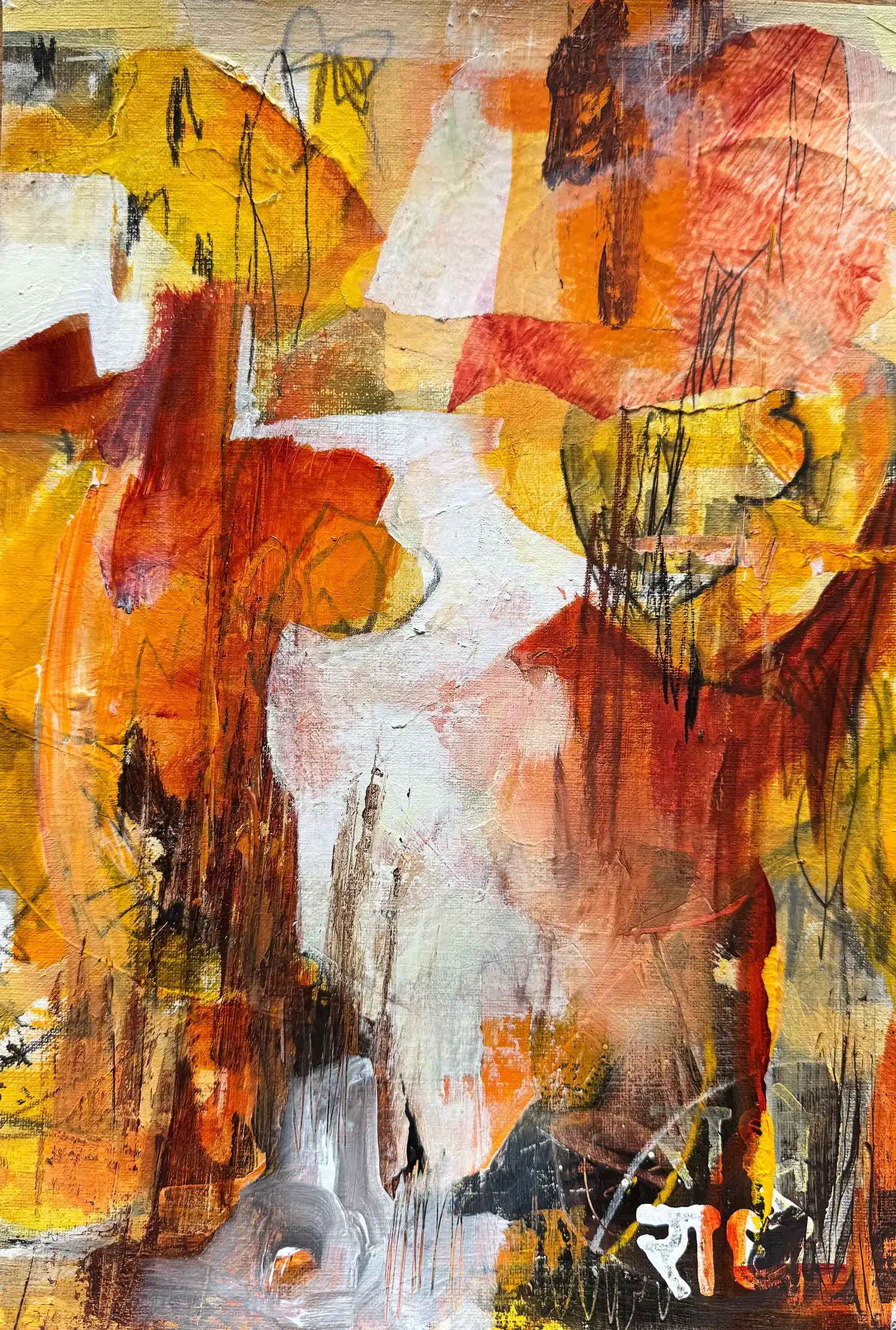 JUICE OF THE JUNGLE 1 · 20 × 29 cm · mixed media on paper mounted on wood panel · 2025