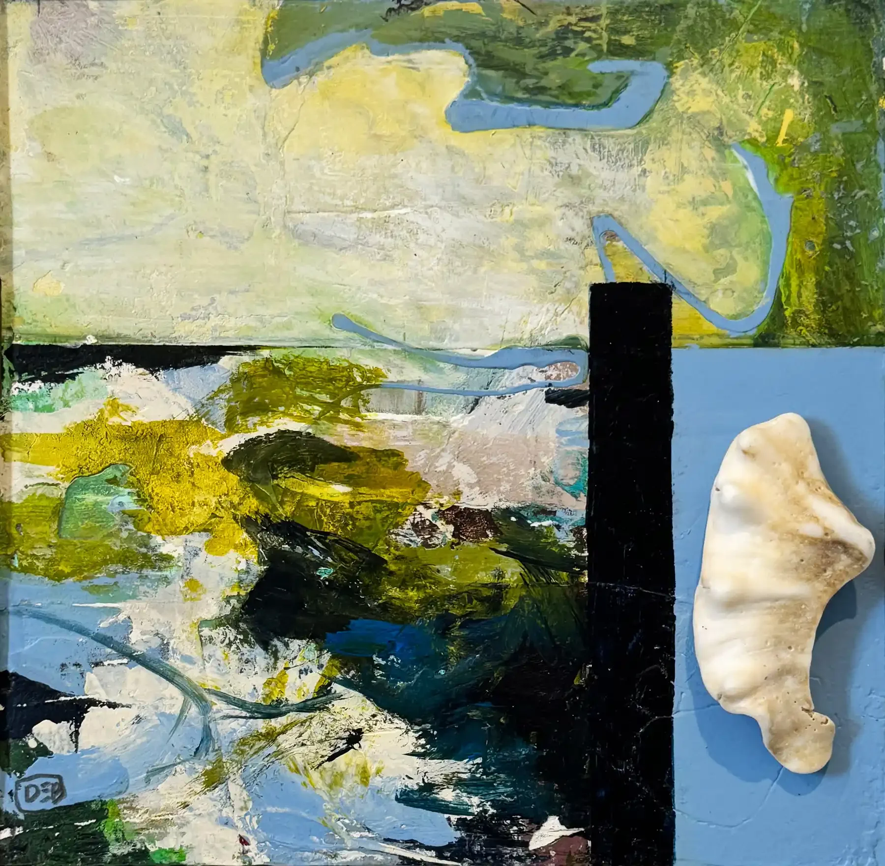 THE SHELL · 20 × 20 cm · mixed media on board · 2024 · SOLD