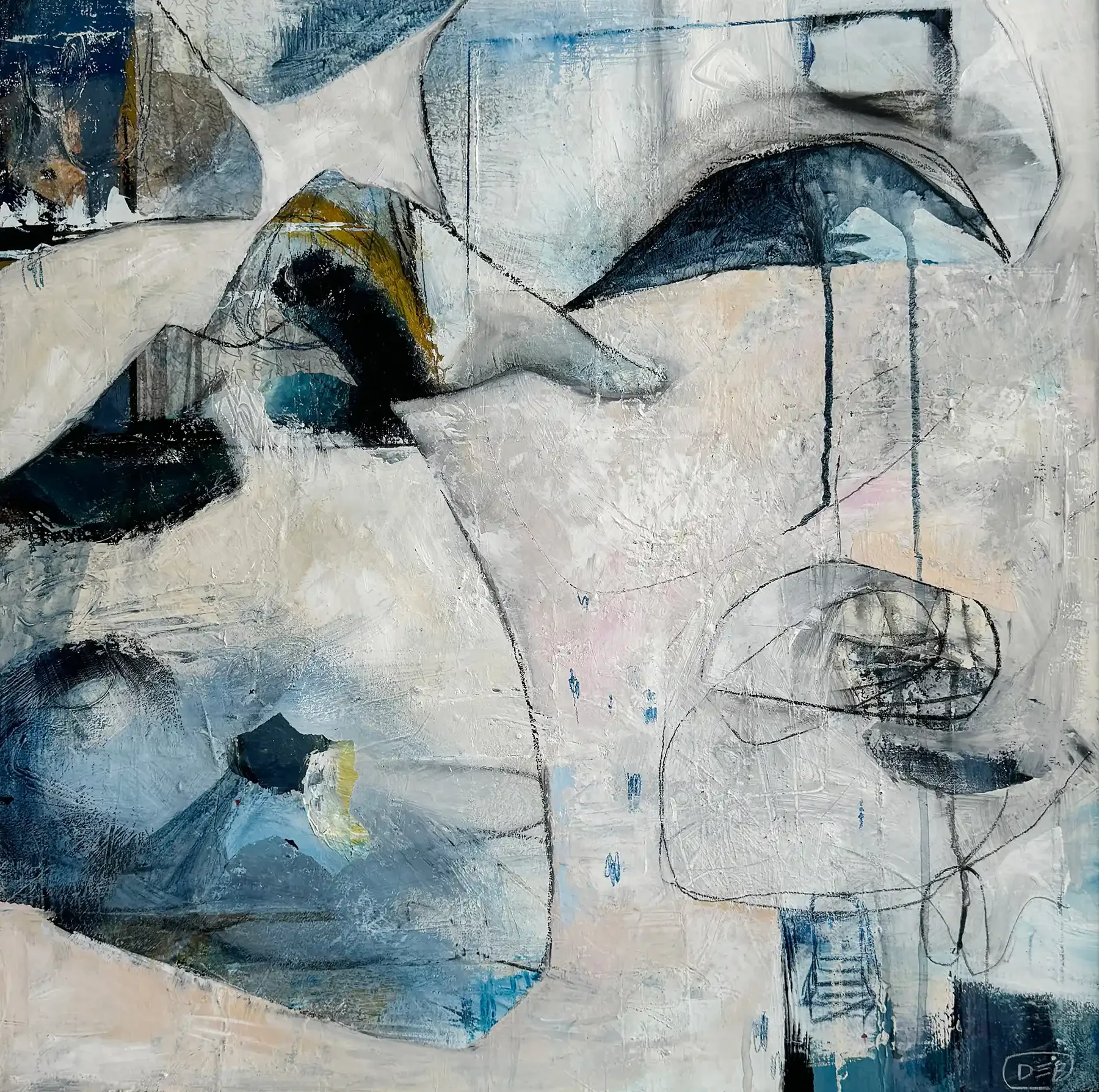 MANTA RAY · 75 × 75 cm · mixed media on canvas · 2024 · SOLD