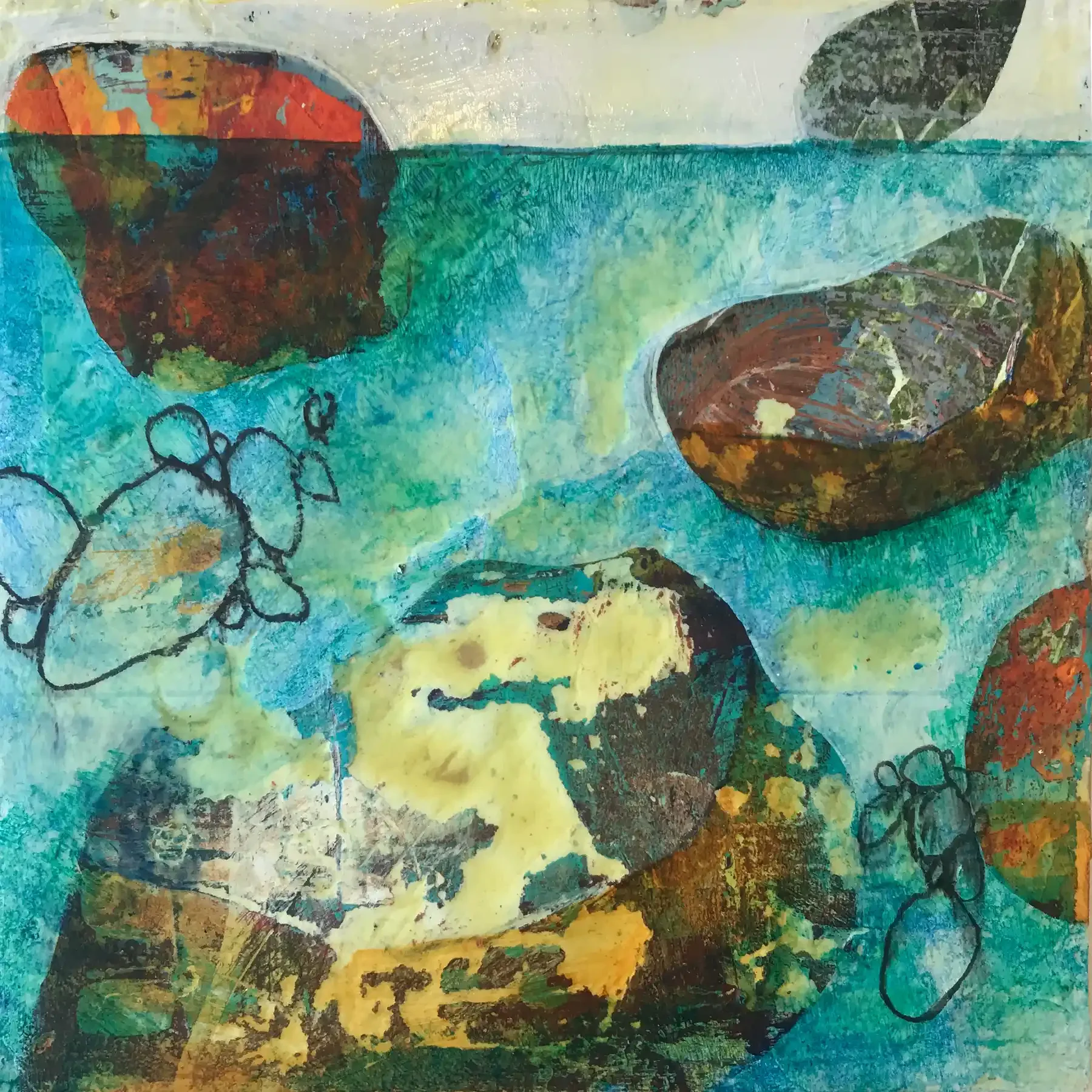 LITTLE KEYHOLE · 20 × 20 cm · mixed media on board · 2023 · Sold