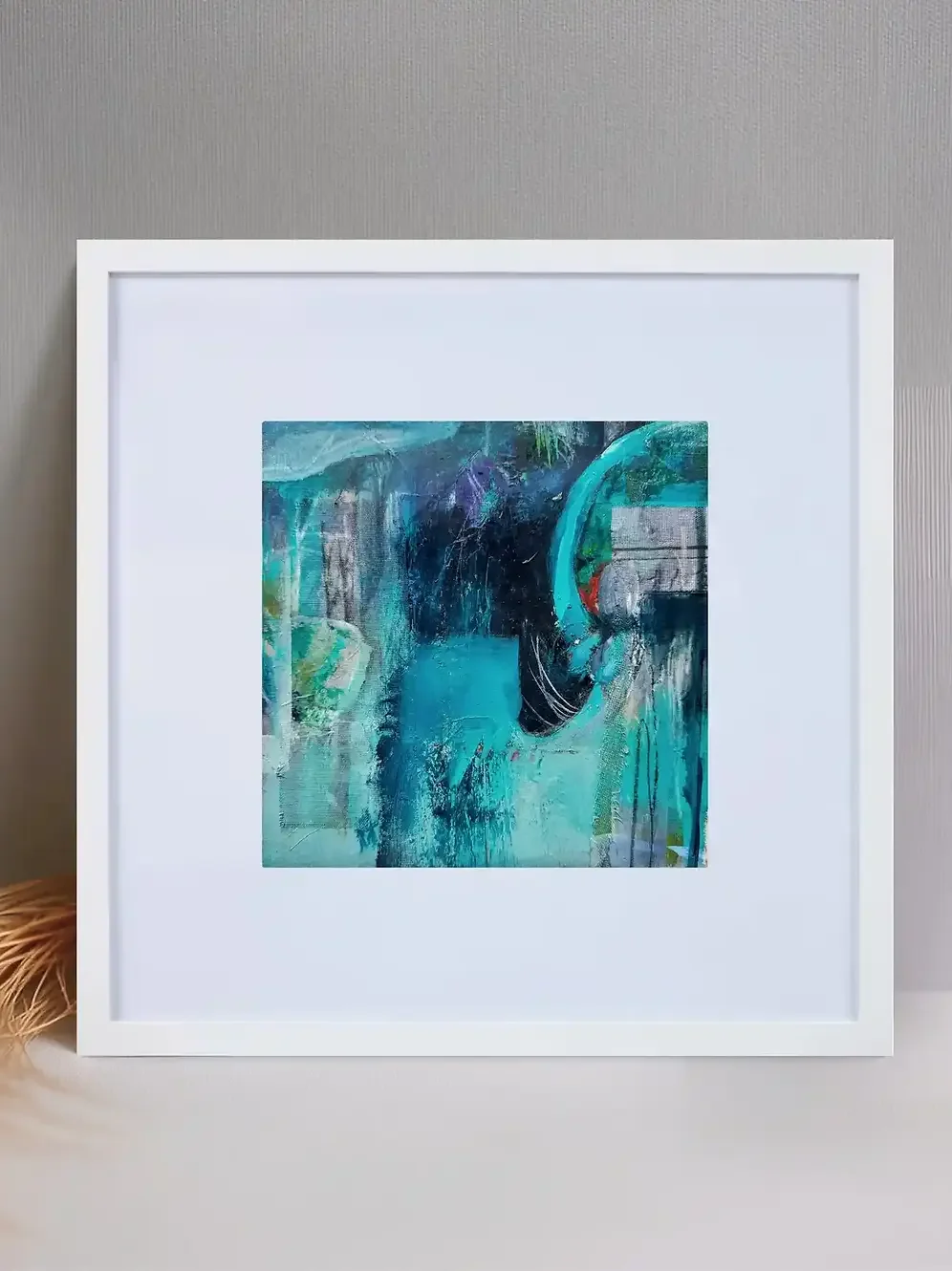 Emerald Bloom · Original Mixed Media Painting
