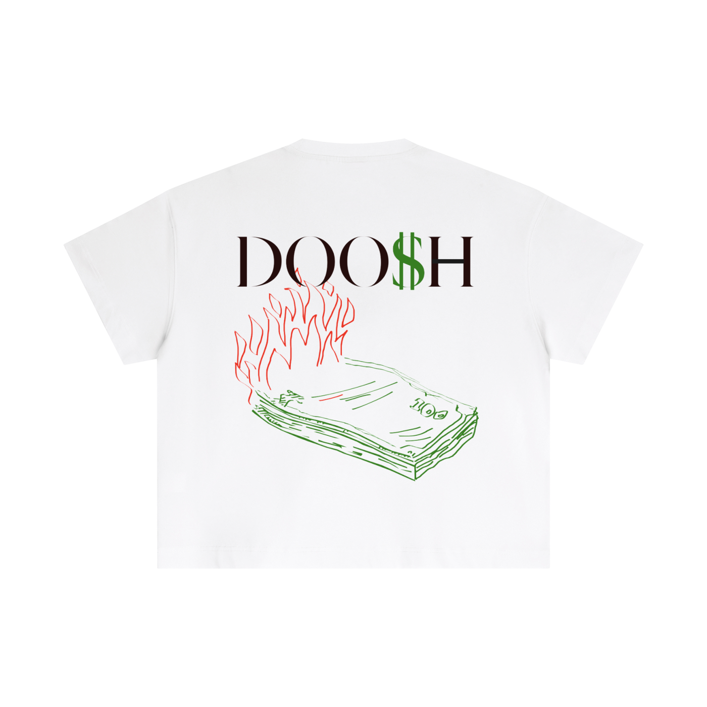 MONEY FUELS THE FIRE  boxy tee
