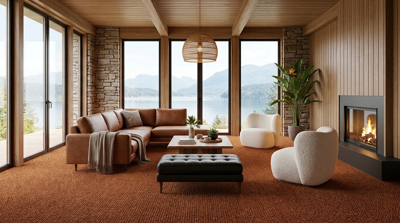 orange cut pile wool interior