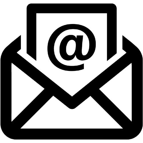 An envelope with a letter inside and an email symbol '@' on the letter