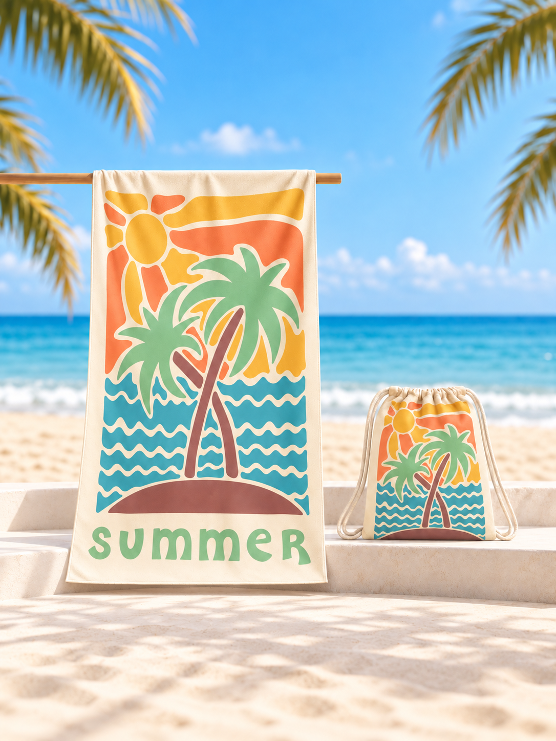ALYVI 2-in-1 Beach Towel Backpack