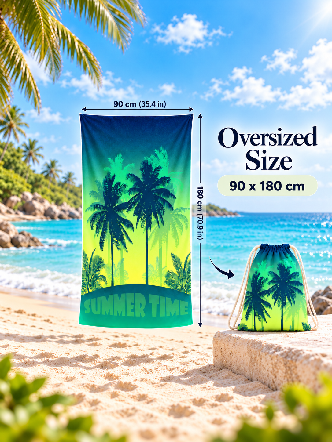 ALYVI 2-in-1 Beach Towel Backpack