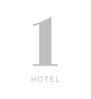 Number one with the word 'HOTEL' underneath, stylized in a minimalist design.