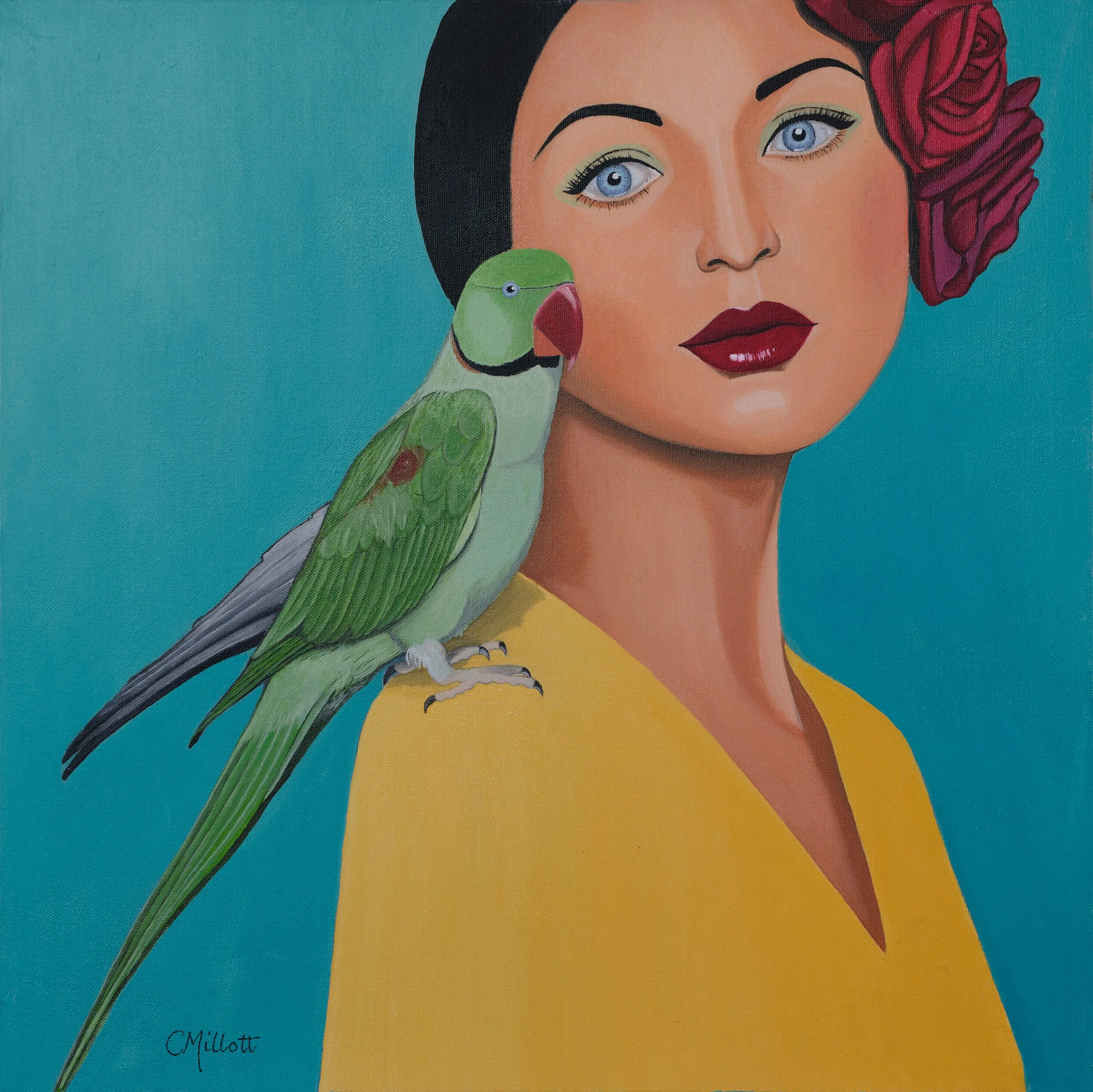 Girl with Parrot