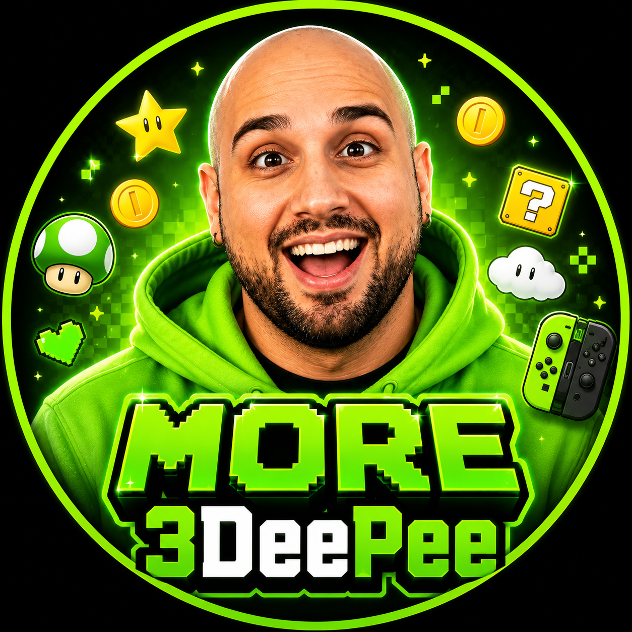 More3DeePee cozy gaming channel avatar featuring Nintendo, Pokémon, Zelda and relaxing adventure gameplay