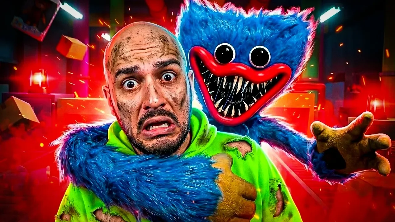 Poppy Playtime gameplay series thumbnail featuring creepy toy factory horror gameplay and monster encounters from 3DeePee