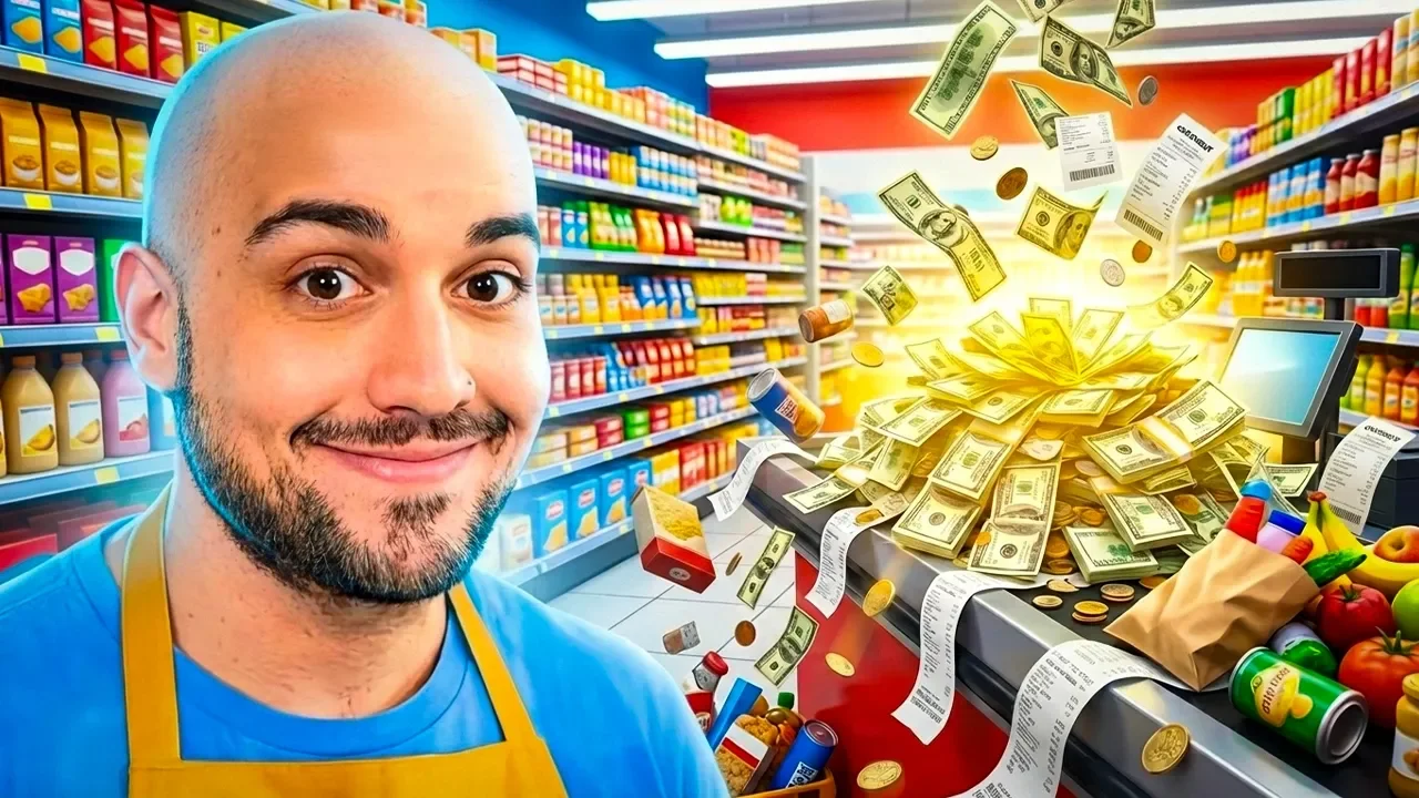 Supermarket Simulator gameplay series thumbnail featuring store management simulation gameplay from 3DeePee