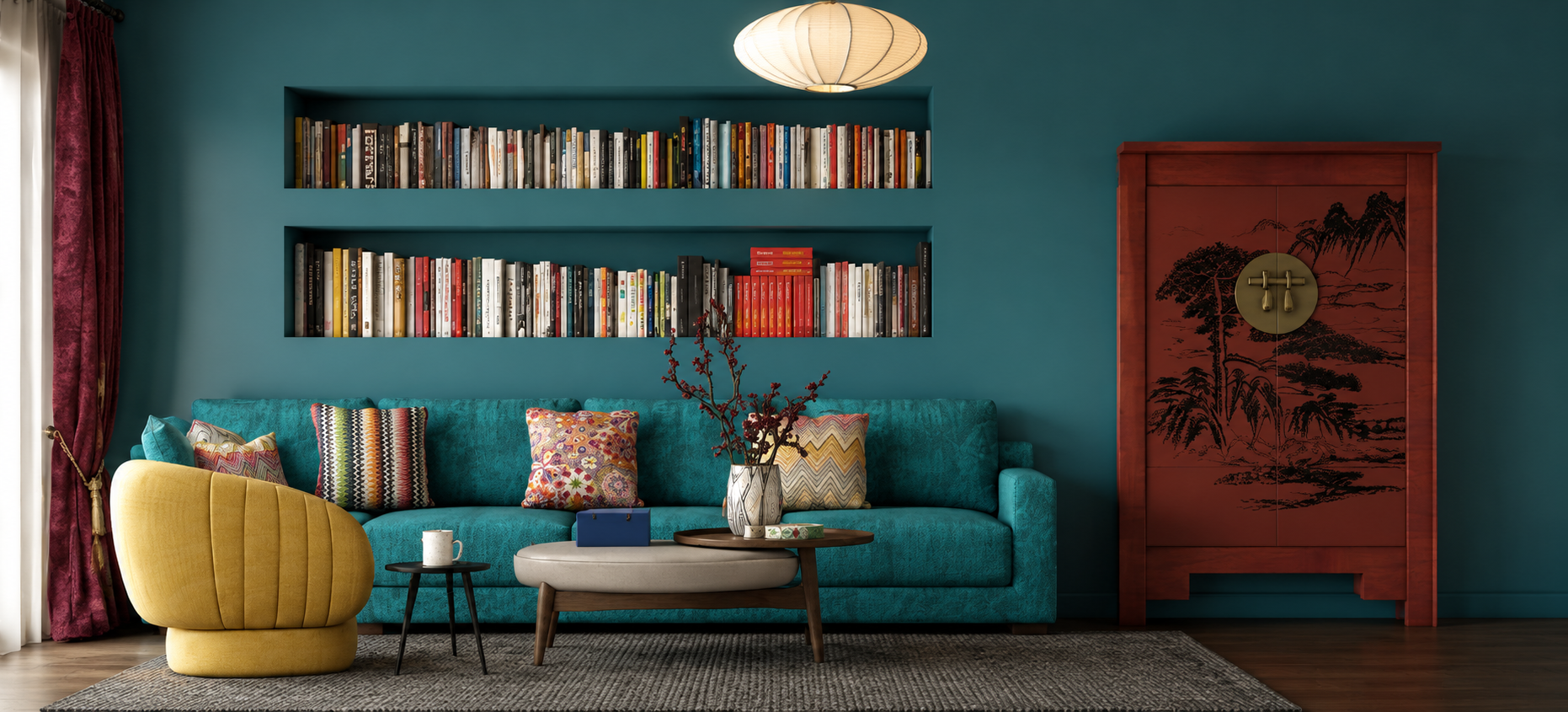 Teal Sunday Living room