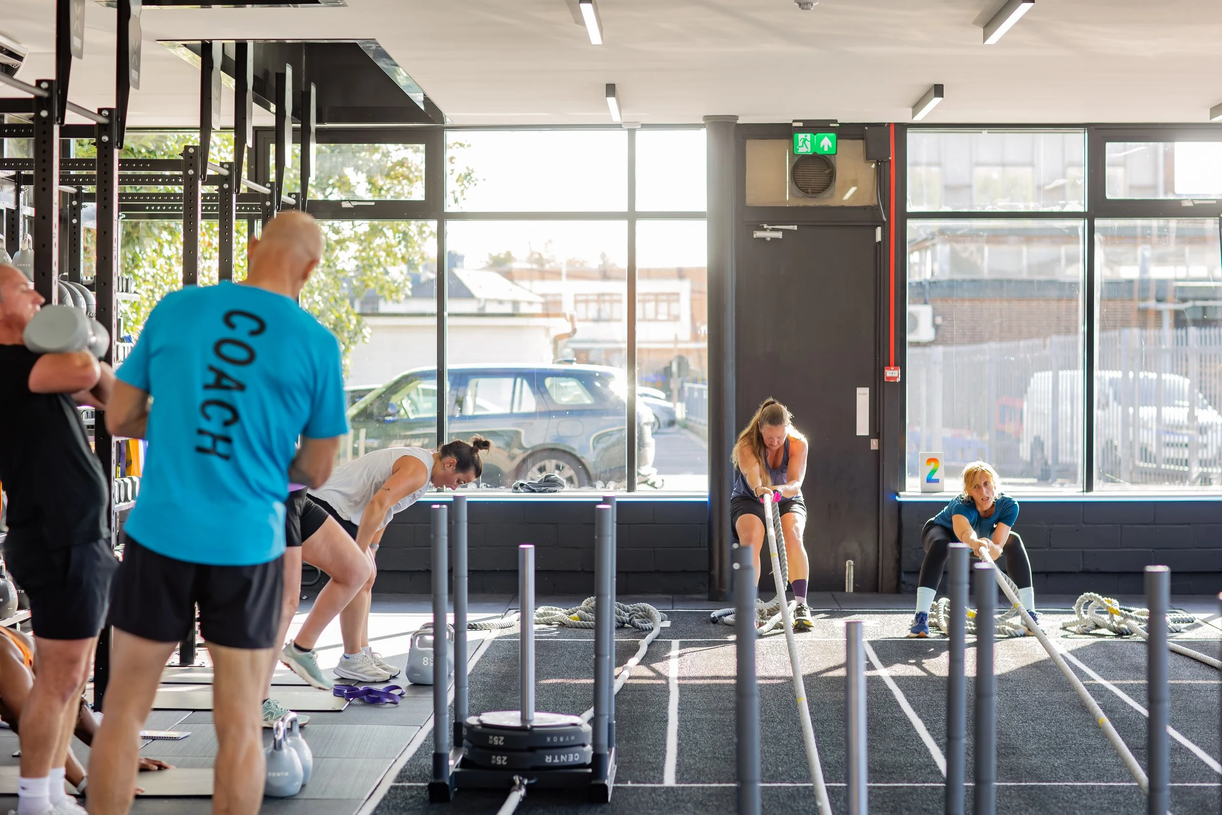 A coach ensures good technique at The Engine Room