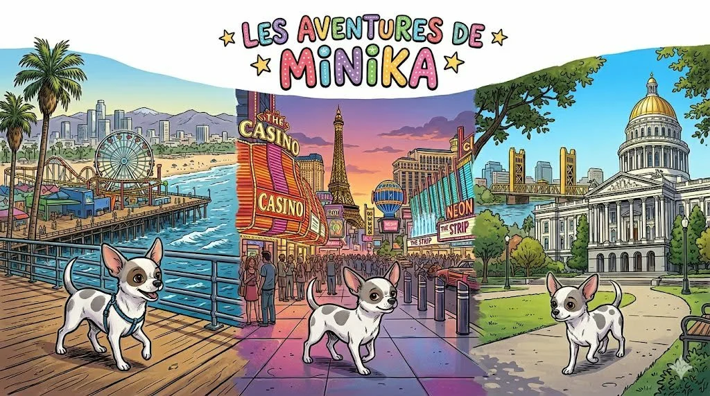 La collection Les Aventures de Minika est maintenant disponible. Vous pouvez maintenant vous procurer Minika visite Los Angeles et Minika visite Las Vegas.