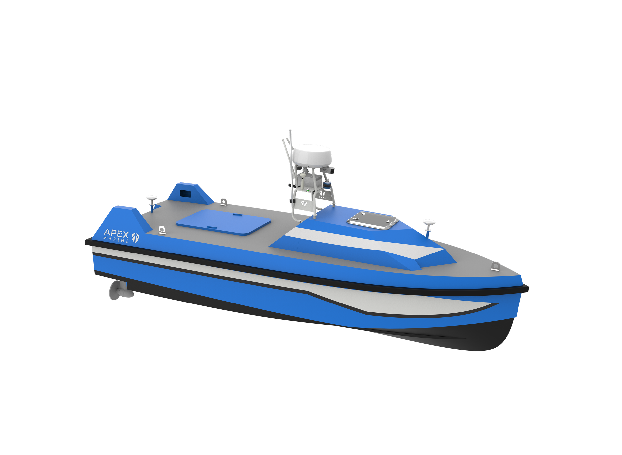 APEXSEA A-650 6.5m hybrid deep-sea exploration USV with electric and diesel dual propulsion system, designed for scientific deep-sea fishery research and hydrographic ocean survey.