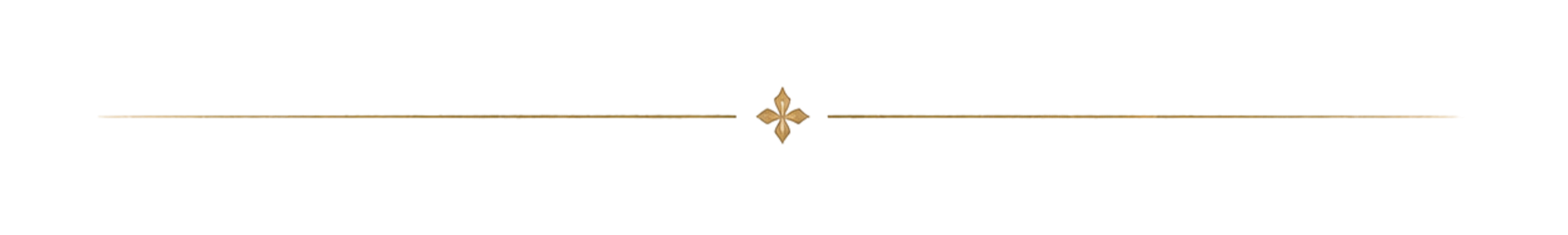 Decorative banner with a fleur-de-lis symbol, gold and red horizontal stripes, and ornate design elements.
