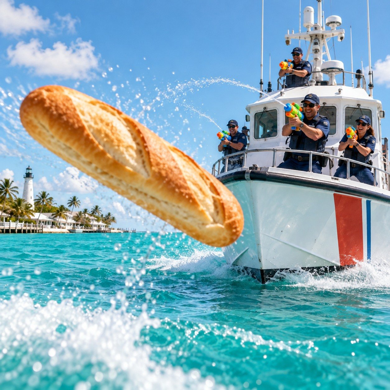 Okay, hear me out&hellip;

There&rsquo;s a sea battle. 
Cuban bread is ammunition.
And the U.S. Coast Guard shows up armed with water guns.
This is an actual thing in Key West.

Is this your kinda nonsense?  DM or WhatsApp me CUBAN BREAD if you wanna