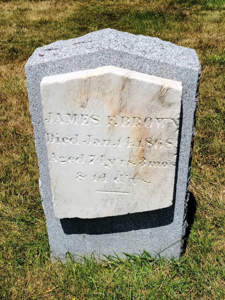 Brown is buried at St. Luke’s cemetery - 850 Wolcott Avenue, Beacon NY.  He is located in the northeastern corner of the lot.