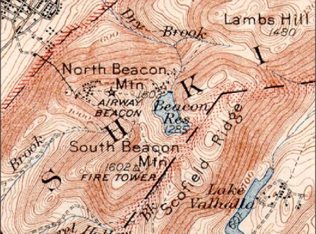 1941 Topographic Map of Mount Beacon from the University of New Hampshire collection http://docs.unh.edu/nhtopos/WestPoint.htm.
