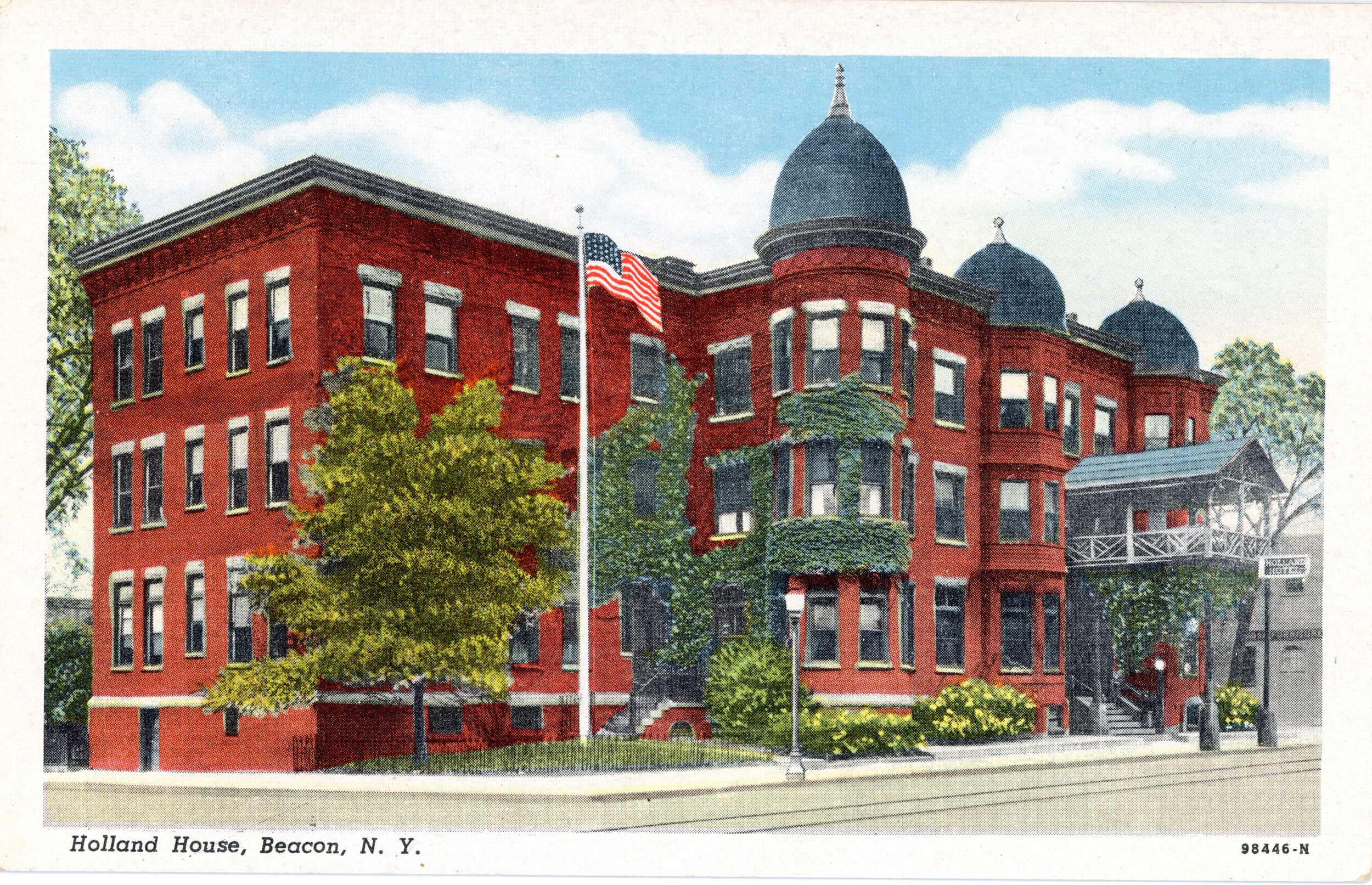 Opening in 1894 and razed in 1972, this 50-room three-story red brick with bluestone trim building was considered the most distinctive on Main Street and the best hotel in the twin villages of Fishkill Landing and Matteawan. The Dutchess County Gover