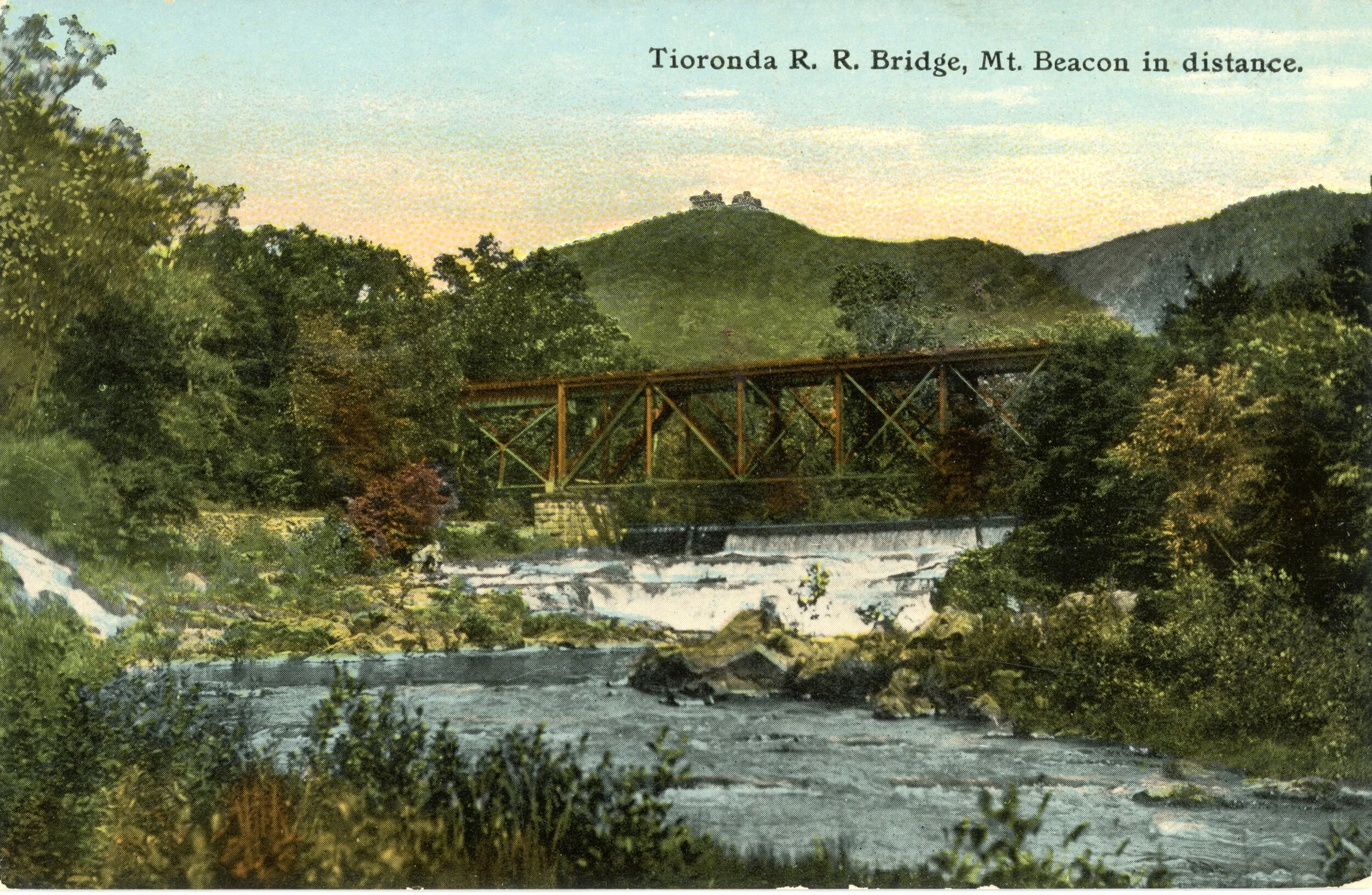 Stone remains of the Tioronda Railroad Bridge can be seen going north at Madam Brett Trail Park near South Avenue near the old Tioronda Chapel on the Howland Estate. The trestle was built in the late 1860s by the Dutchess and Columbia Railroad and cr