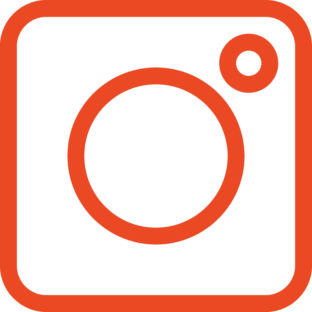 Custom Instagram logo with a black background and an orange outline
