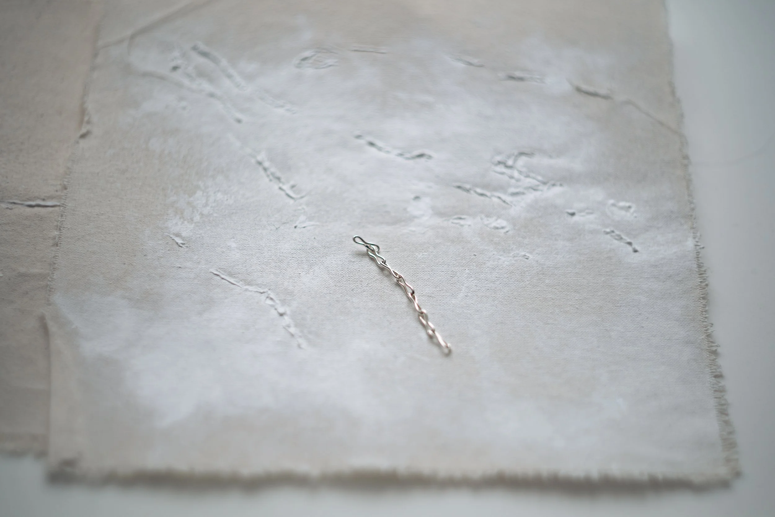 Chain Section on White Painted canvas