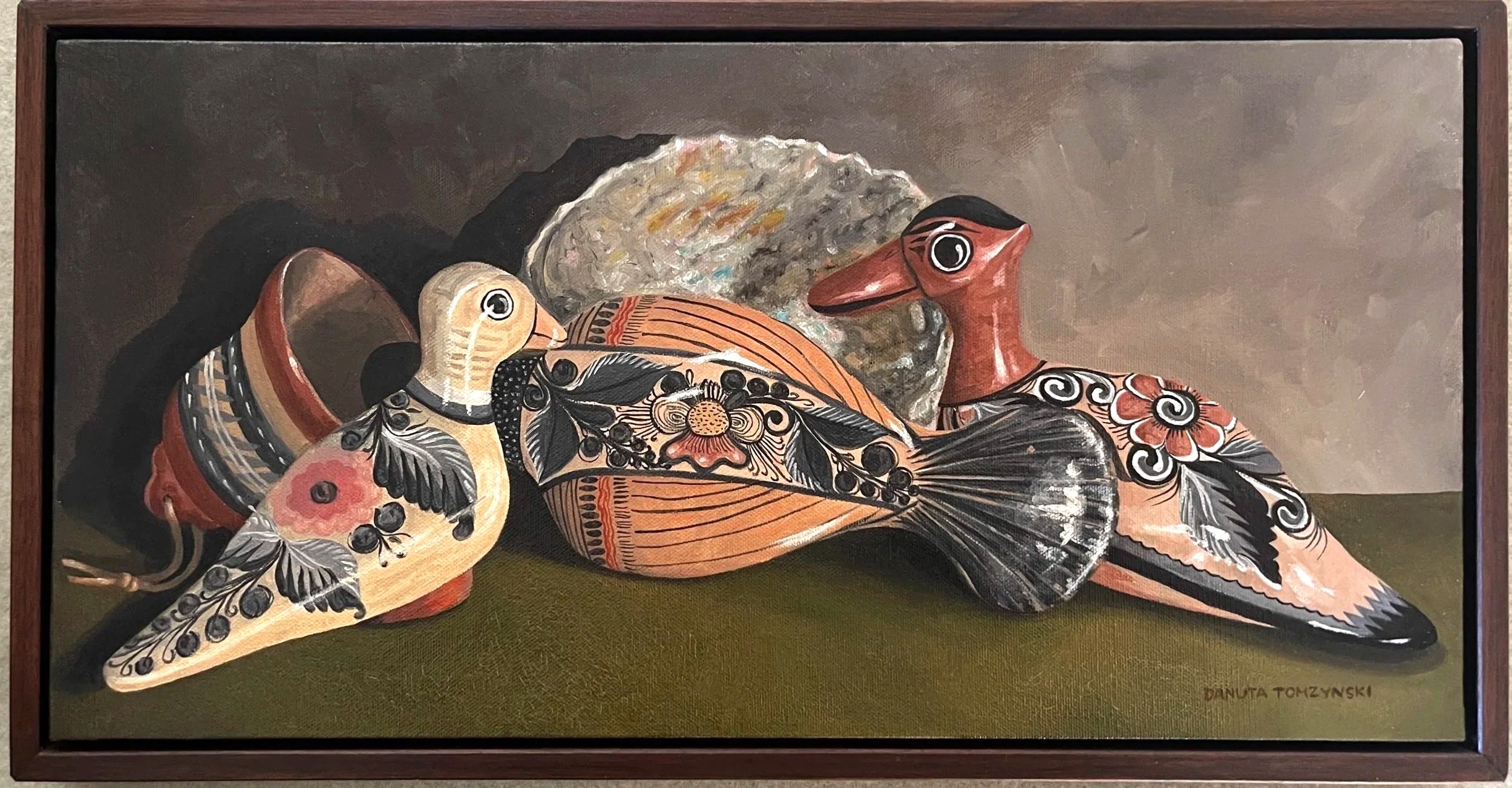THREE BIRDS WITH ABALONE