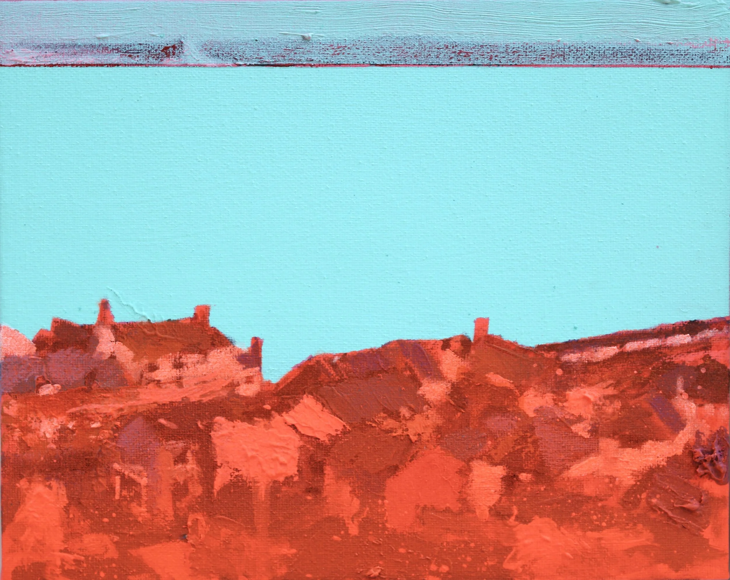 Original mixed media painting by Steven Platt of Newlyn looking over towards St Michaels Mount. Thus was exhibited at the Summerhouse Gallery in 2025